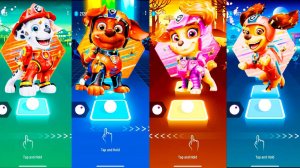 PAW PATROL:  MARSHALL VS ZUMA VS SKYE VS LIBERTY 🎶 Tiles Hop EDM RUSH! - Coffin Dance Song