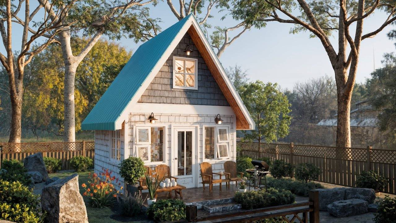 Отличный небольшой домик с мансардой? | 4x4 м Экскурсия по дому