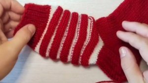 Гофрированные Новогодние носочки / вяжем лицевыми и изнаночными.

#узорыдляносков #каксвязатьноски