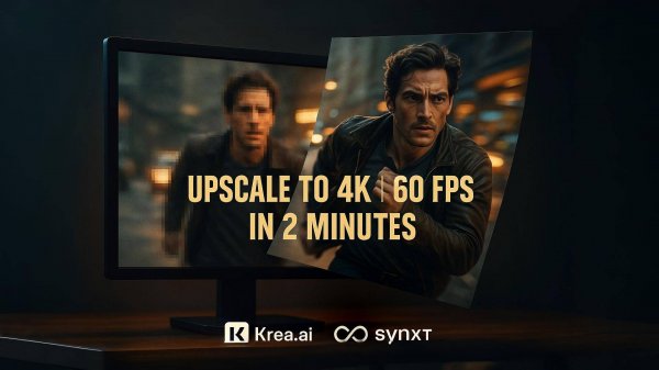 AI Апскейл видео до 4K 60 FPS. Обзор Krea.ai и Synxt — лучший способ улучшить качество видео