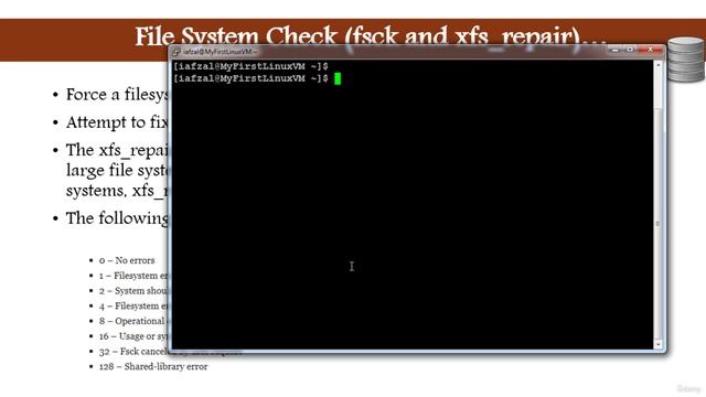 207 - File System Check fsck and xfsrepair смотреть онлайн