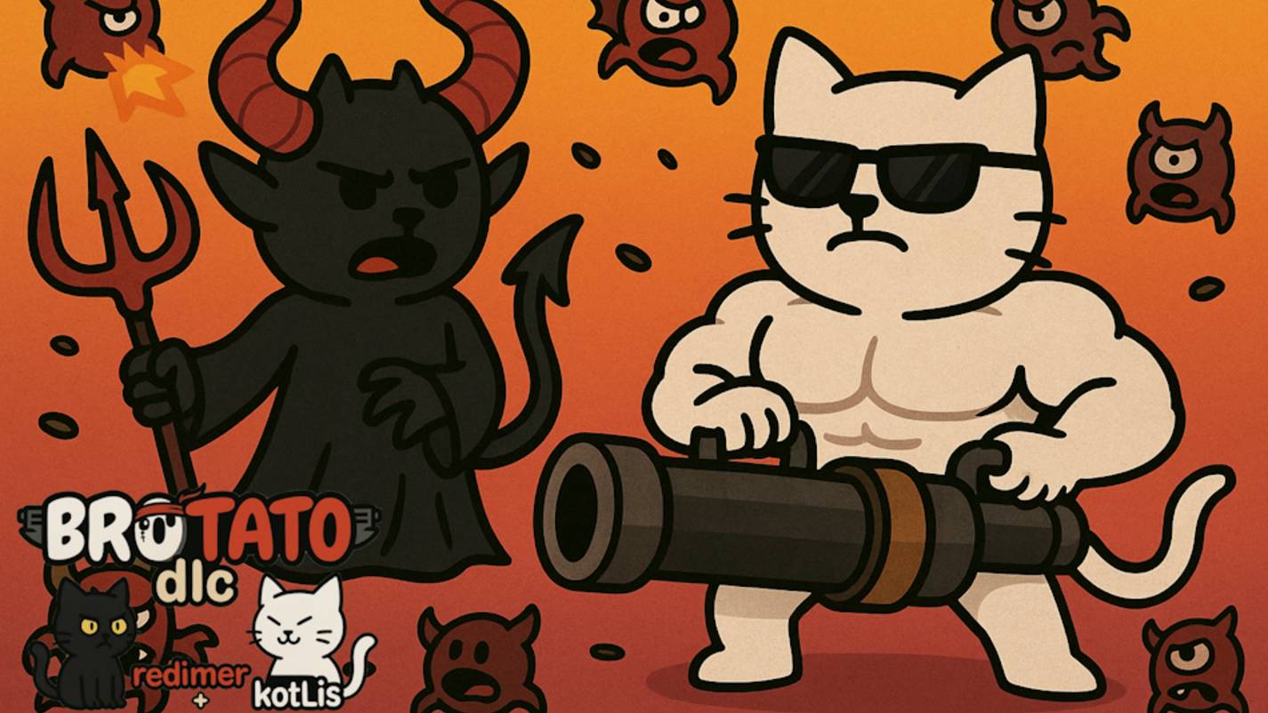 8 Серия. Brotato (abyssal terrors) c модами вдвоём - совместное прохождение 5 угрозы на одном комп.
