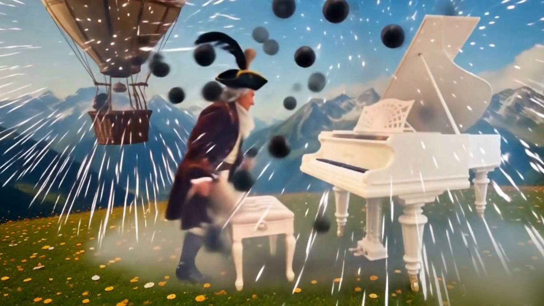 Рояль К. Бехштейн взорван пушечными ядрами барона Мюнхгаузена смотреть онлайн