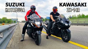 БИТВА ТИТАНОВ! KAWASAKI ZX-14R vs SUZUKI HAYABUSA GEN3 ГОНКА
