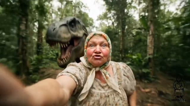 Бабка попала в парк динозавров смотреть онлайн