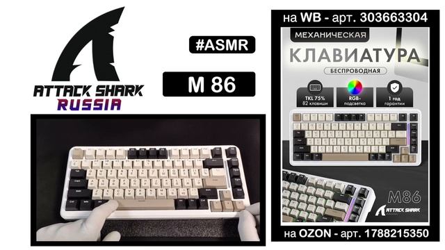 ATTACK SHARK M86 ASMR Typing Sound АСМР Тайпинг Набор Текста смотреть онлайн