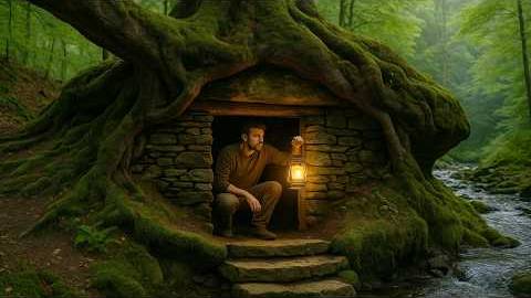 Скрытое убежище под корнями деревьев. смотреть онлайн