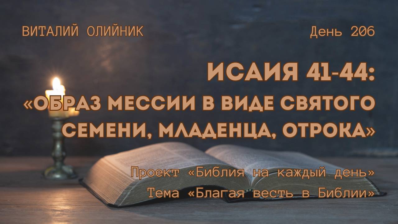 День 206. Исаия 41-44: Образ Мессии в виде святого семени, младенца, отрока | Библия на каждый день смотреть онлайн