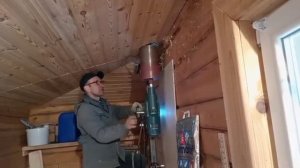 Коаксиальный дымоход вертикально. Ф100мм/Ф60мм.Конденсатосборник обязательно! Гильза Ф160 для дерева