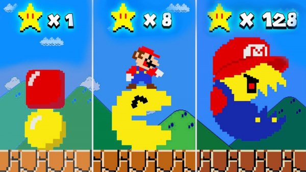 Марио превращается в Пакмена от ВСЕХ точек!