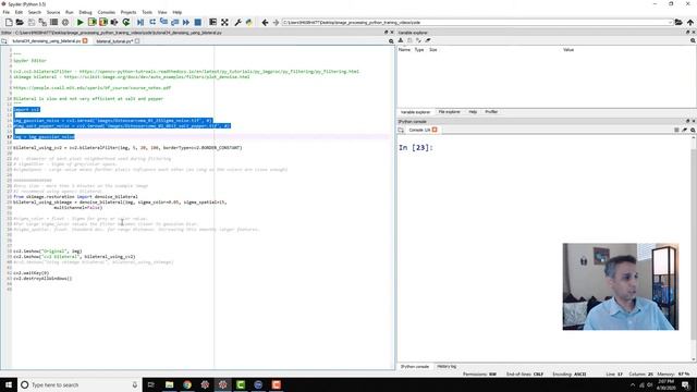 Tutorial 34 - Image filtering in python - Bilateral filter for image denoising смотреть онлайн