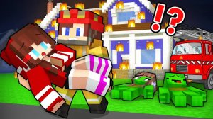 Джей Джей стал КРУТЫМ ПОЖАРНЫМ и СПАС сестру - Майнкрафт мультфильм