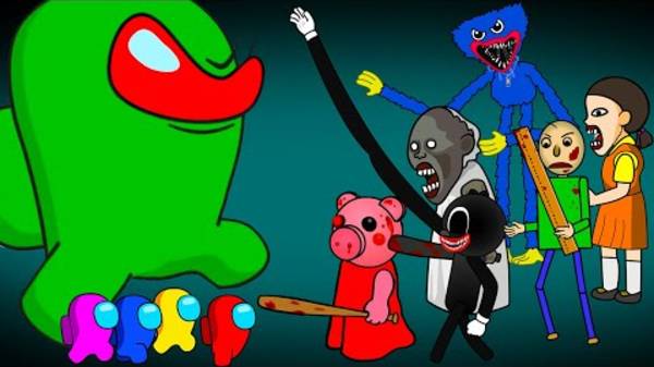 Giant Among Us Vs Squid Game, Huggy, Kissy, Granny, Freddy |Гигант среди нас против кальмара