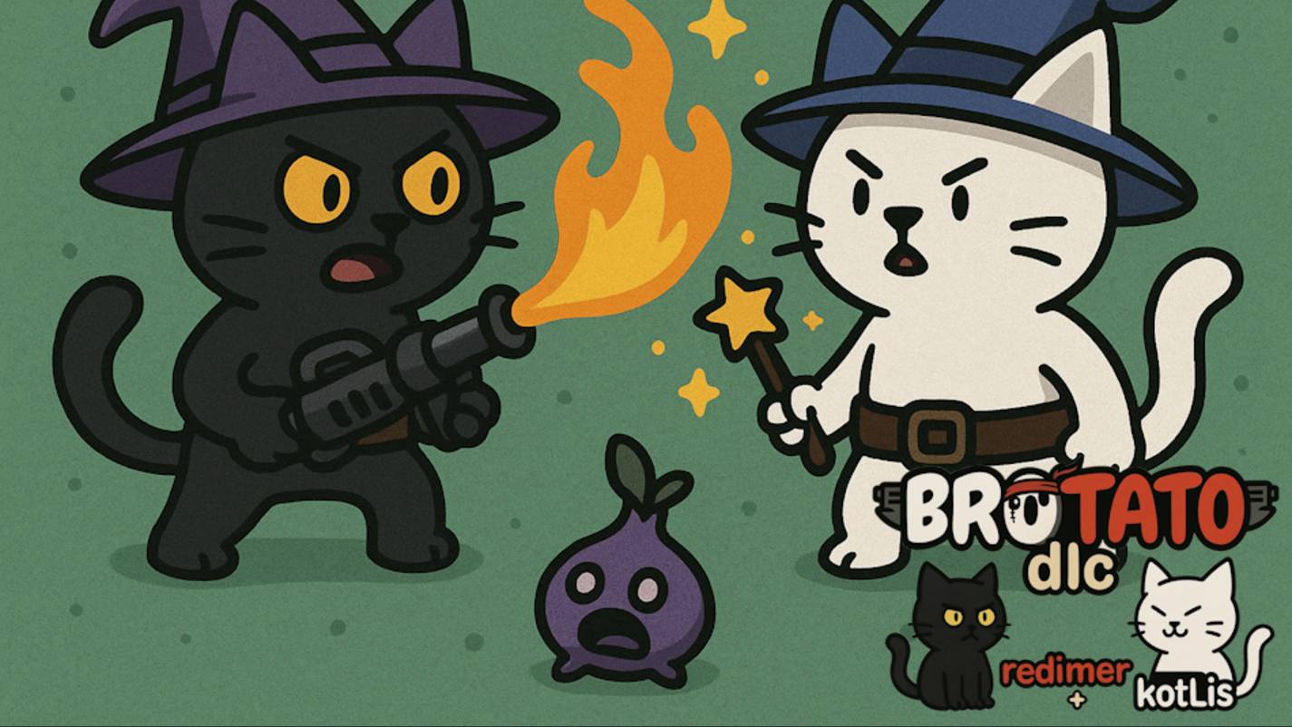 1 Серия. Brotato (abyssal terrors) c модами вдвоём - совместное прохождение 5 угрозы на одном комп.