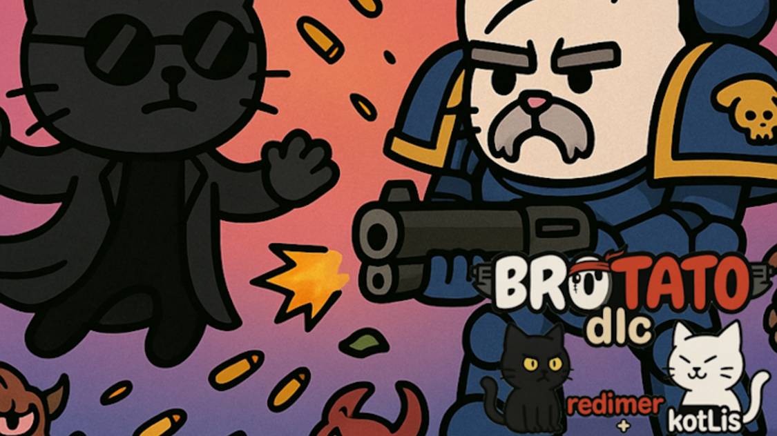 7 Серия. Brotato (abyssal terrors) c модами вдвоём - совместное прохождение 5 угрозы на одном комп.