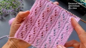 Красивый ажурный узор для шарфа, палантина спицами!