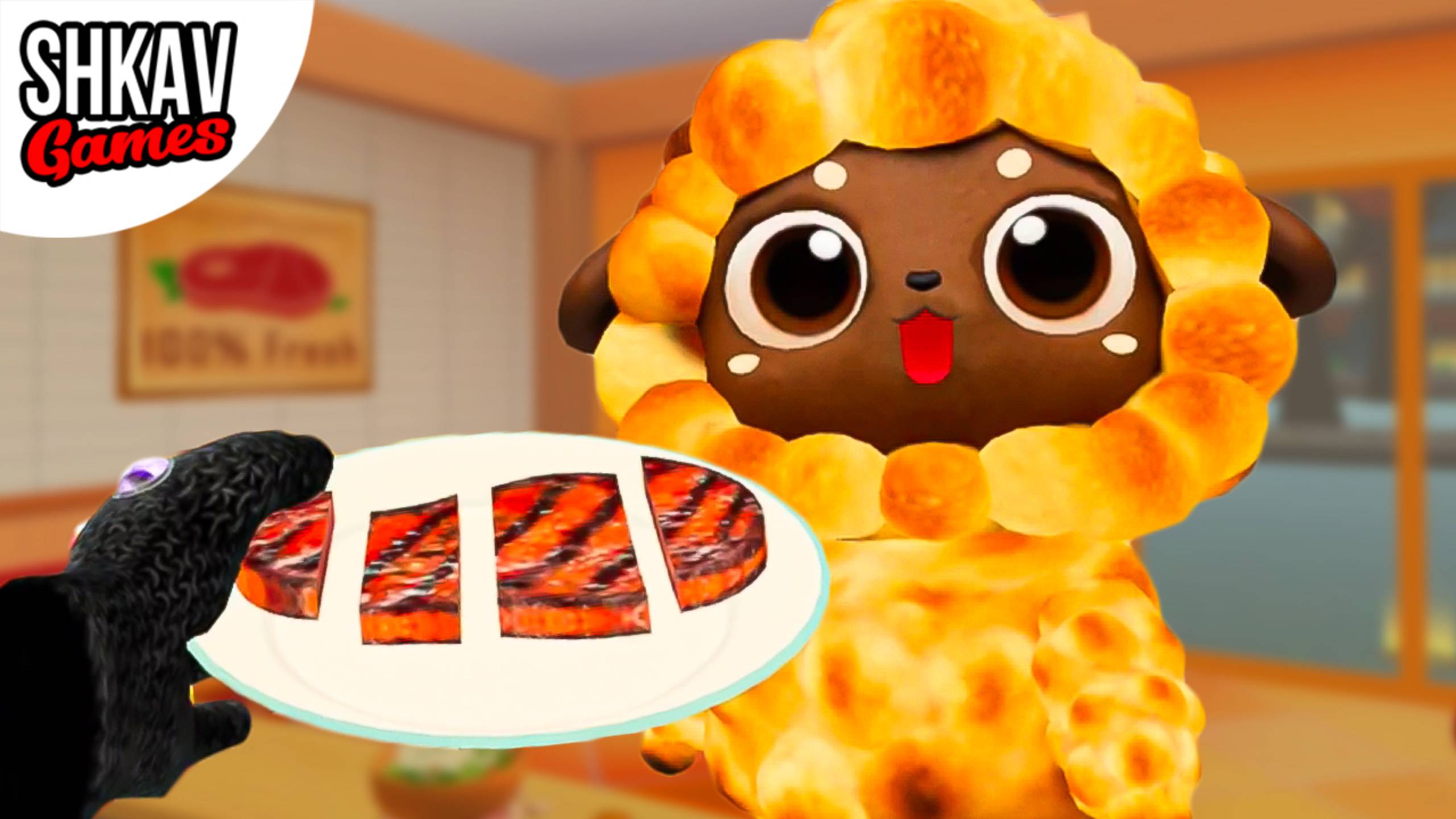 ЖАРЕНЫЙ БАРАН ЗАКАЗАЛ СВОЕГО ДРУГА НА ОБЕД! Cooking Clash VR. смотреть онлайн