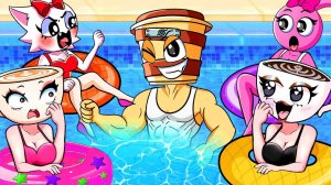 КАПУЧИНО Становится ПОПУЛЯРНЫМ на ВЕЧЕРИНКЕ У БАССЕЙНА ТОЛЬКО для ДЕВОЧЕК😍 - Спрунки