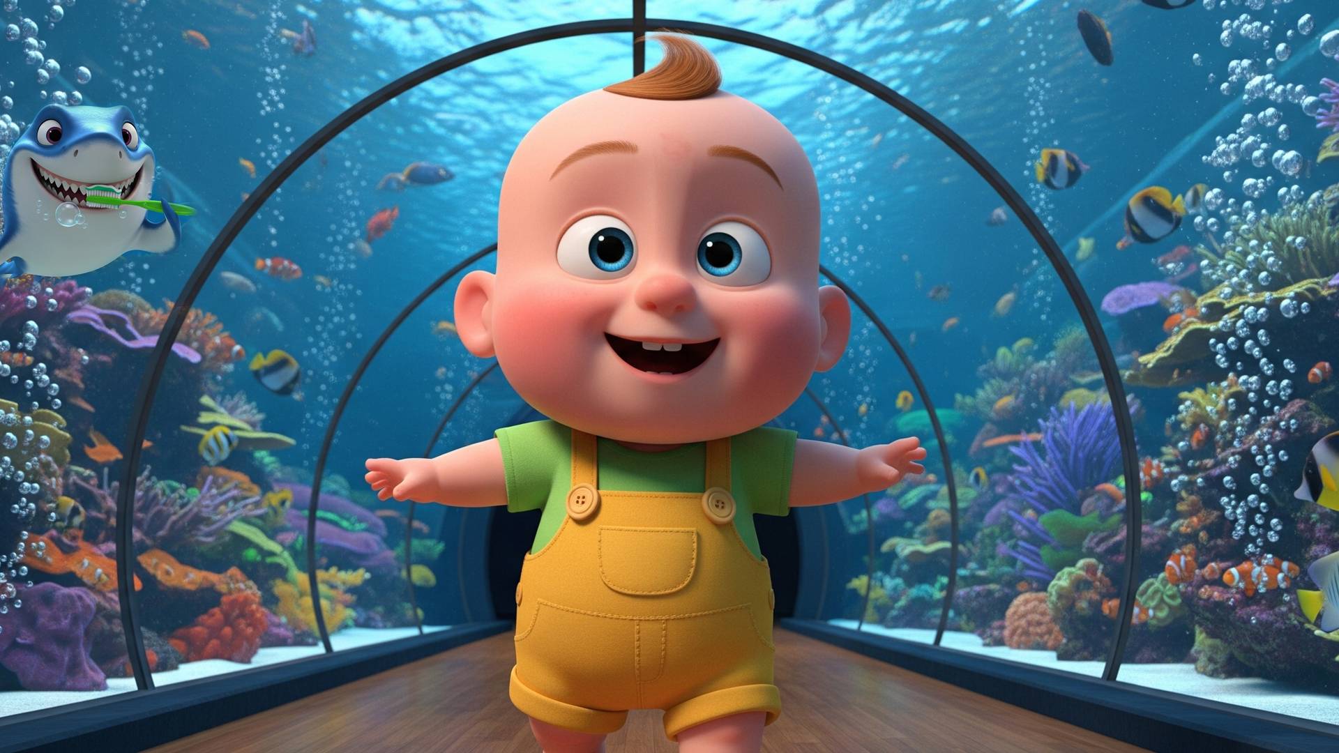 Малыш в океанариуме — песня про акулу и морских друзей | Песня для детей смотреть онлайн