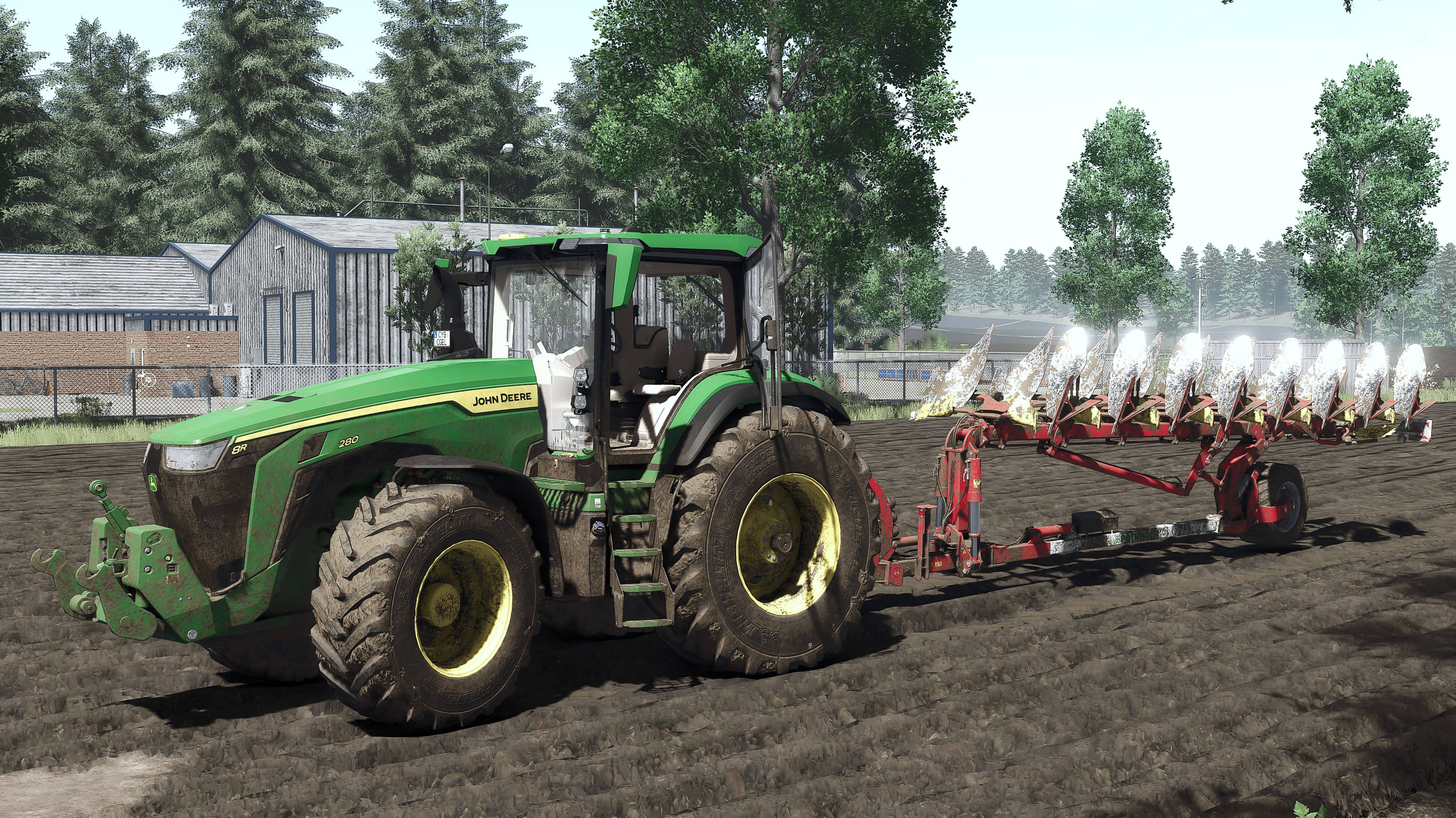 Пахота от первого лица на John Deere 8R 410 Farming Simulator 25 смотреть онлайн