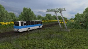 Поездка на Ikarus-256.21H по маршруту №300 по карте Деревенька 2.2