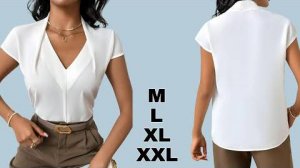 Моделирование блузки с V-образным вырезом горловины. Размеры M, L, XL и XXL.