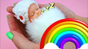 🍿Игра с куклами - малышками в розовой комнате - НОВЫЕ цветные куклы бэбибон мультик