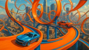 Мультики про машинки для малышей. Машинки едут по треку ХОТ ВИЛС.