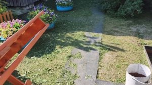 Собираем качель ,косим траву .