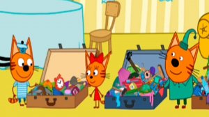 ТРИ КОТА - Завивающий мультик для детей - пазлы