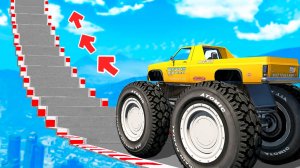 СМОЖЕТ ЛИ ОГРОМНЫЙ СУПЕРКАР ПРОЕХАТЬ ПО СТУПЕНЬКАМ ЛЕСТНИЦЫ В ГТА 5! ЭКСПЕРИМЕНТ GTA 5 ОНЛАЙН