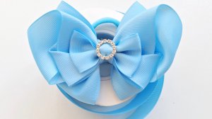 Нежные бантики из однотонной репсовой ленты