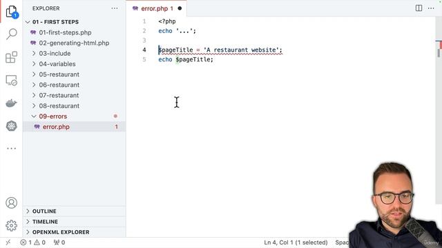 2-10. How To Deal With Error & Warning Messages In PHP