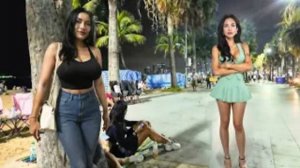 Паттайя . Beach Road Pattaya.  Thailand. July 2025.