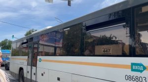 Автобус ЛиАЗ-5250 ”ВОЯЖ” следует по маршруту 447 ”ул. Объединения(Балашиха-2) - м. Щёлковская”