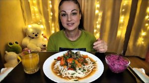 Мукбанг🍝Лагман, Салат из свеклы 🥗🤤