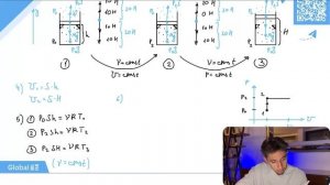 В вертикальном цилиндре с гладкими стенками, открытым сверху, под тяжелом поршнем массой с - №