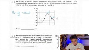 На рисунке приведён график зависимости координаты тела х от времени t при прямолинейном движении - №