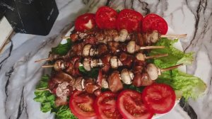 Шашлык из куриной печени на аэрогриле