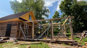 Во дворе дома прадеда появляется новое здание! Лето в тихой почти безлюдной деревне