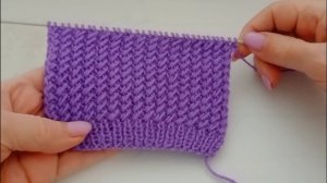 Универсальный узор спицами. 2 петли и 2 ряда.