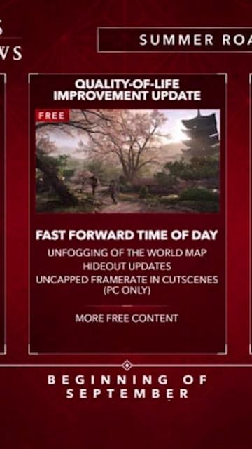 Дорожная карта на лето Assassin’s Creed Shadows