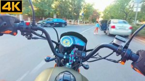 Вечерняя мото прогулка по городу на скремблере. Только звук двигателя. Colt Scrambler/