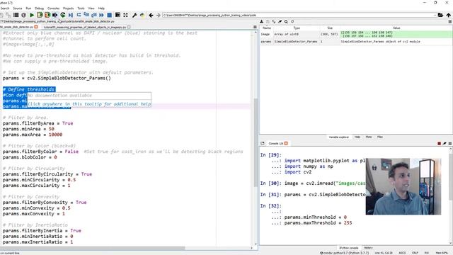 Tutorial 56 - Blob Detector for segmentation based on feature properties (in python) смотреть онлайн