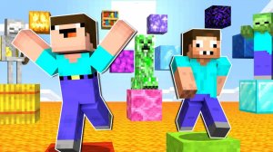 Нуб и про паркурят вокруг монстров в Майнкрафт ДакПлей DakPlay