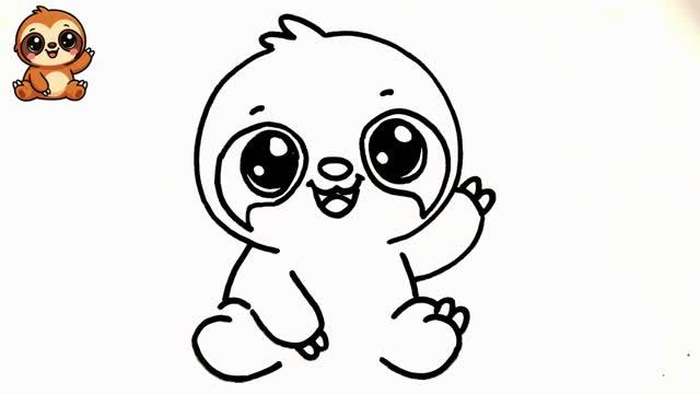 Рисуем ОБАЯШЕЧНОГО ЛЕНИВЦА в стиле КАВАЙ! смотреть онлайн