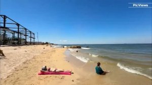 Голубицкая Азовское море Центральный пляж сегодня 26 июля 2025. Погода в Голубицкой сейчас.