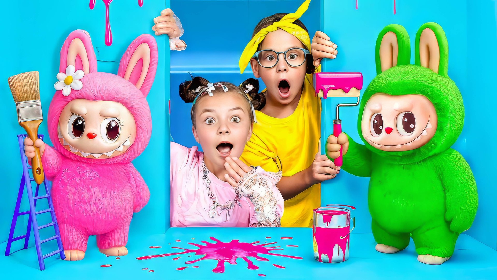 Мы построили огромную куклу ЛАБУБУ! Секретная комната, которую невозможно найти!