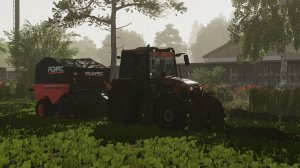 МТЗ-82.3 с пресс-подборщиком АЗАС на тюковании.