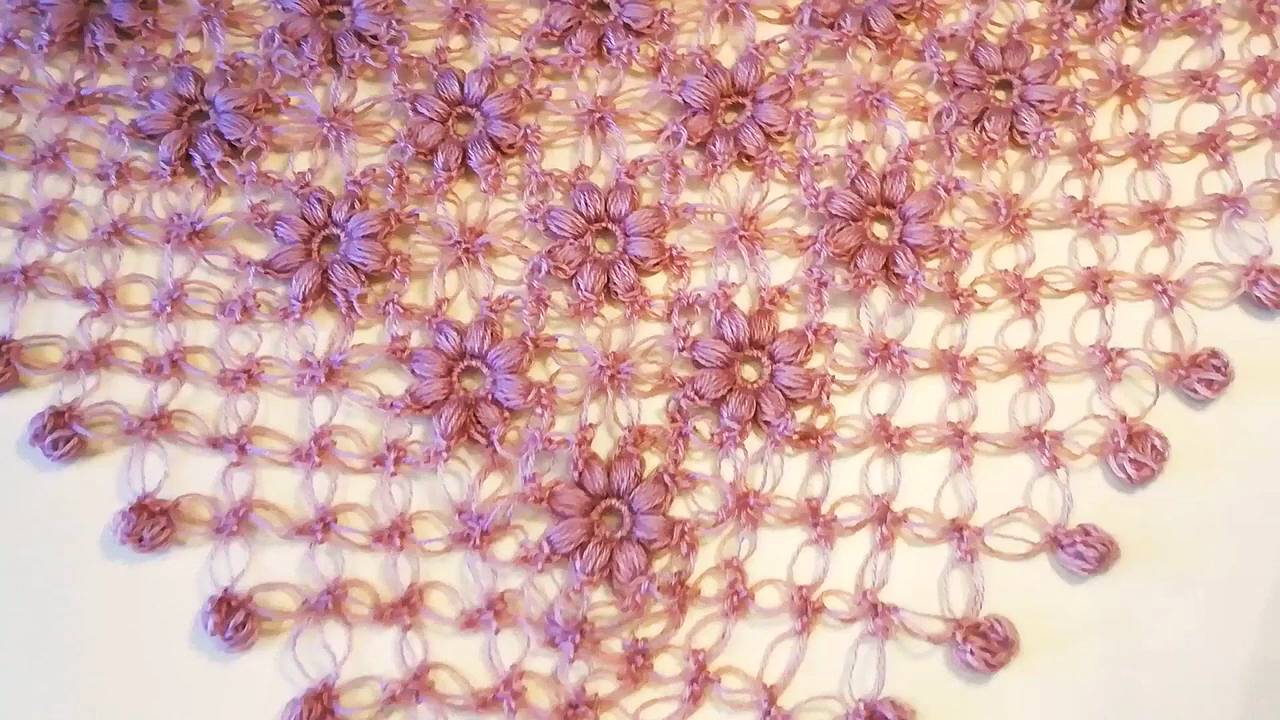 Шикарная шаль крючком. Подробный мастер-класс